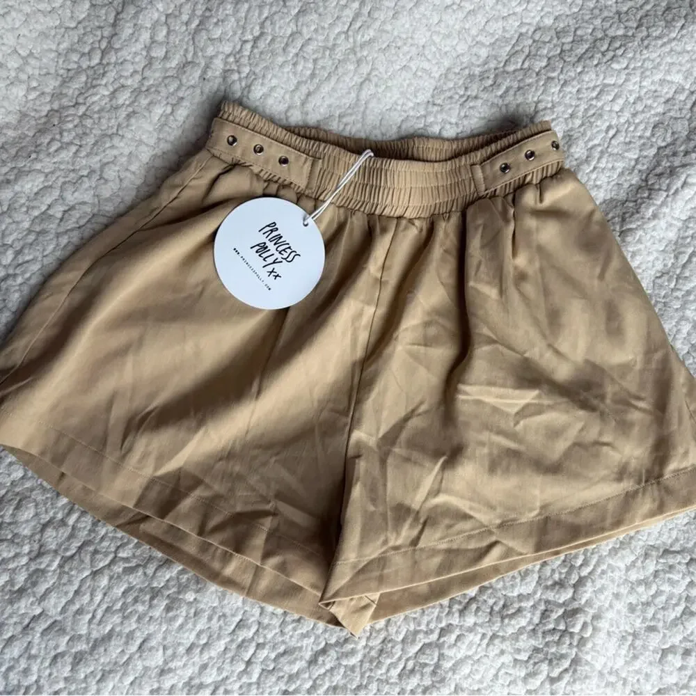 Princess Polly High Waist Tan Shorts